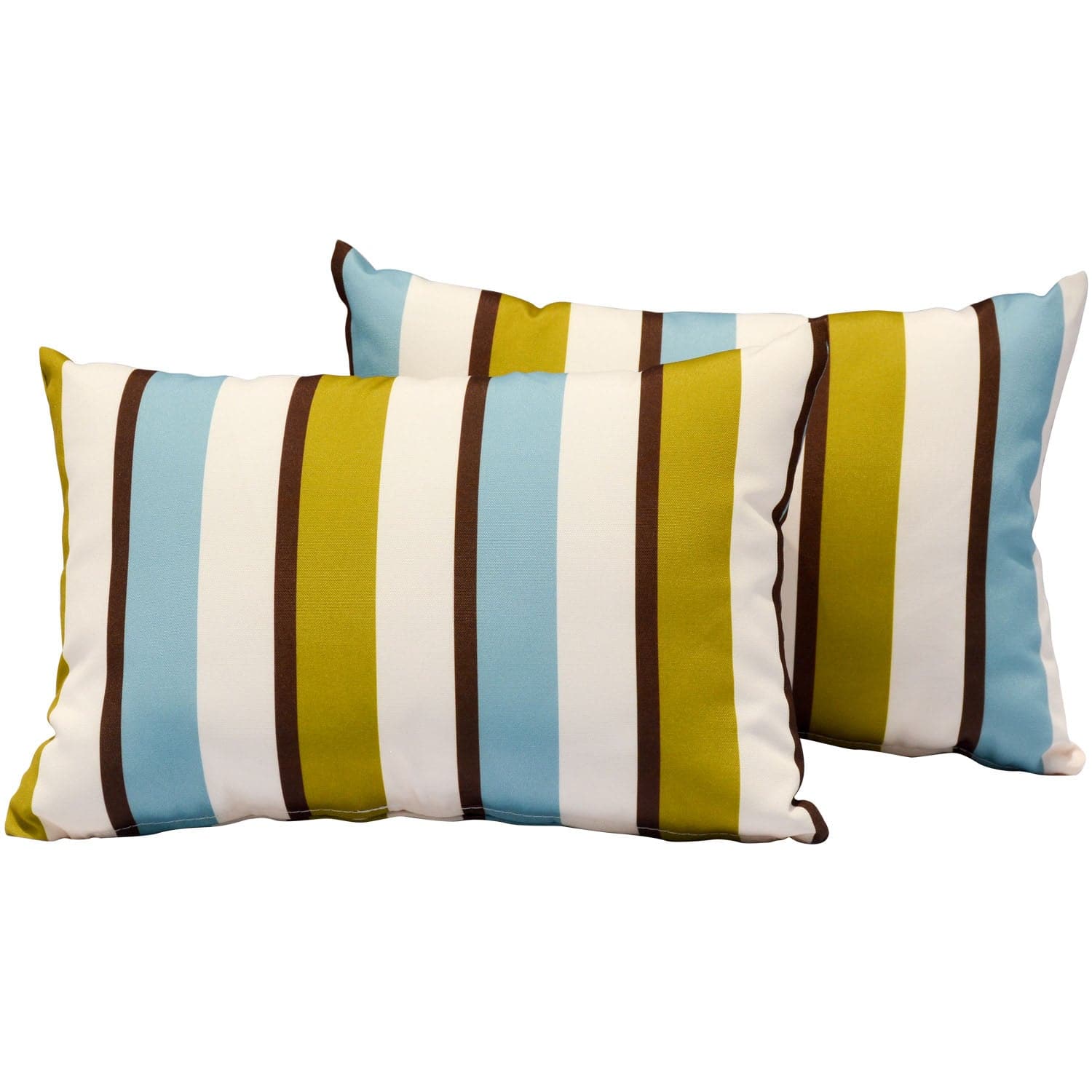 Gold Stripe Outdoor Throw Pillows Rectangle Set of 2