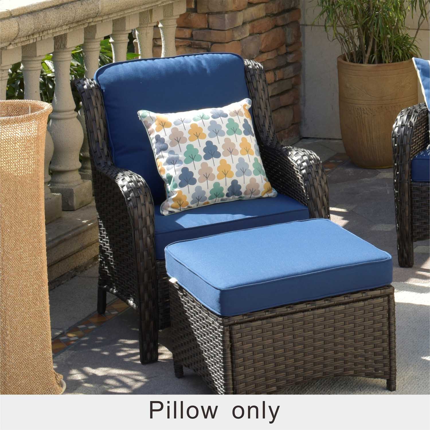 Outdoor Pillows with Insert Blue Geometric Patio Accent Throw Pillows –  Fabritones