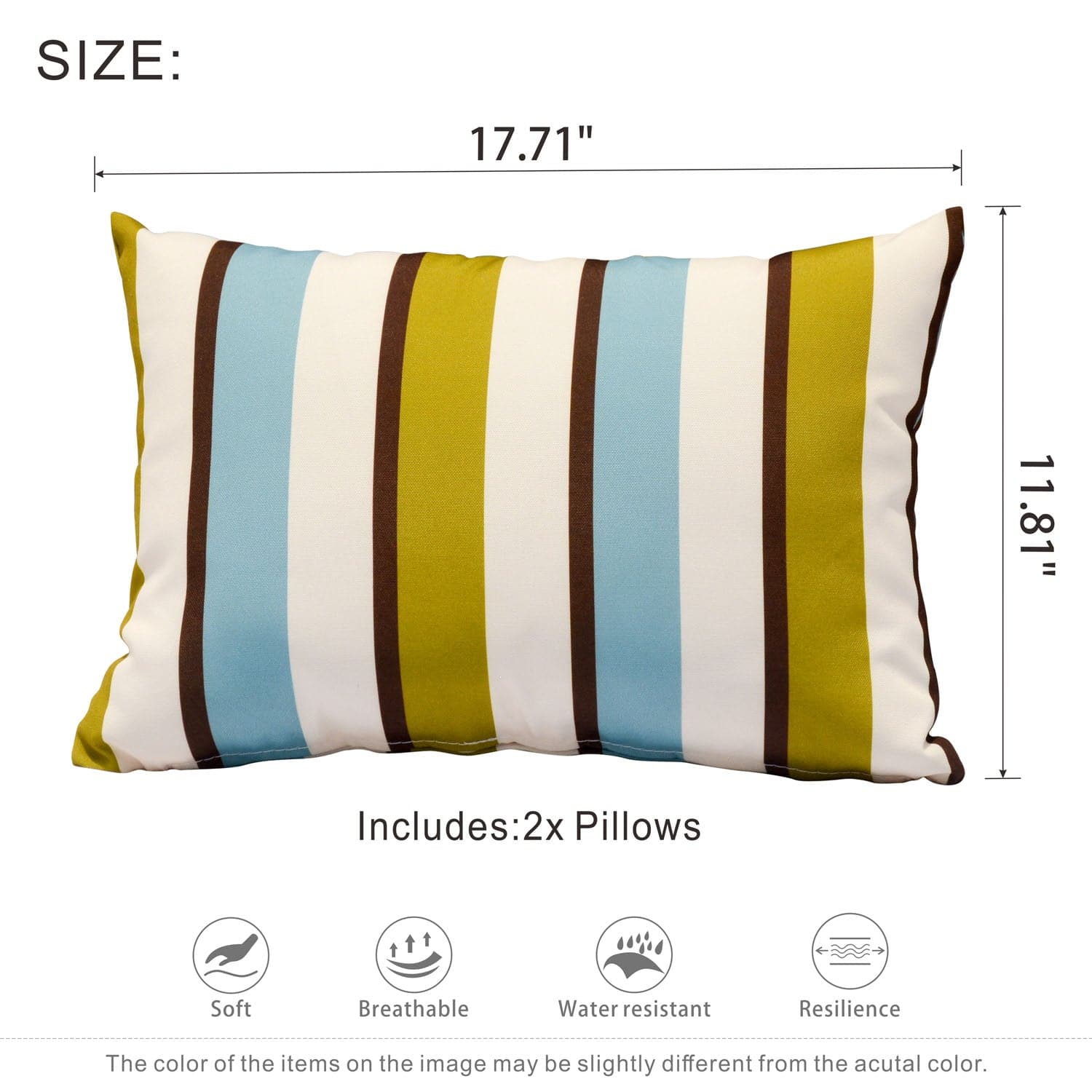 Ovios Indoor Outdoor Throw Pillows Set of 2 with Inserts Patio Furniture  Pillows Includes Pillow Core and Pillowcase, Decorative Pillows for Bed