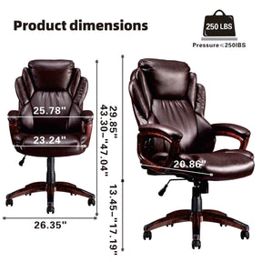 Ovios Executive Office Chair, High Back Desk Chair, Leather Computer Desk Chair For Home Office