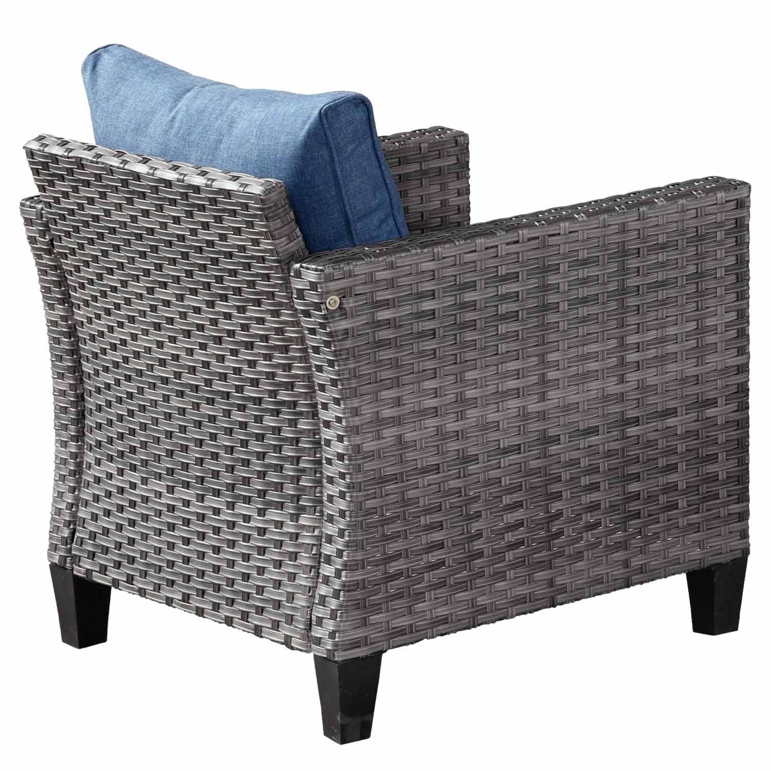 Ovios Patio Vultros 6-Piece Conversation Set, 2 Swivel Chairs 2 Chairs with 30'' Propane Fire Pit Table