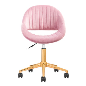 Ovios Cute Pink/Grey Cushion with Golden/Silver Base Desk Chair, Task Chair, Computer Desk Chair