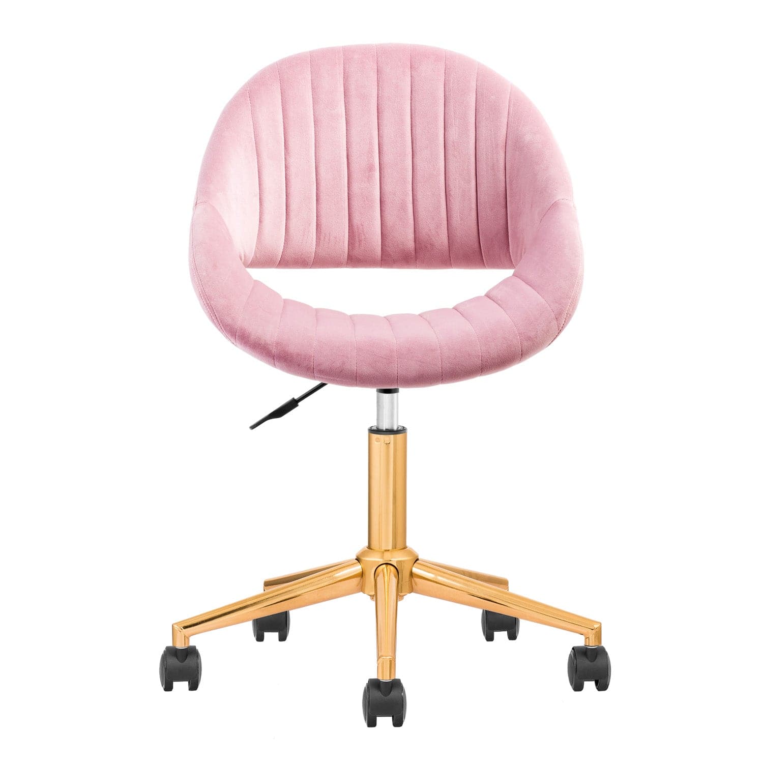 Ovios Cute Pink/Grey Cushion with Golden/Silver Base Desk Chair, Task Chair, Computer Desk Chair