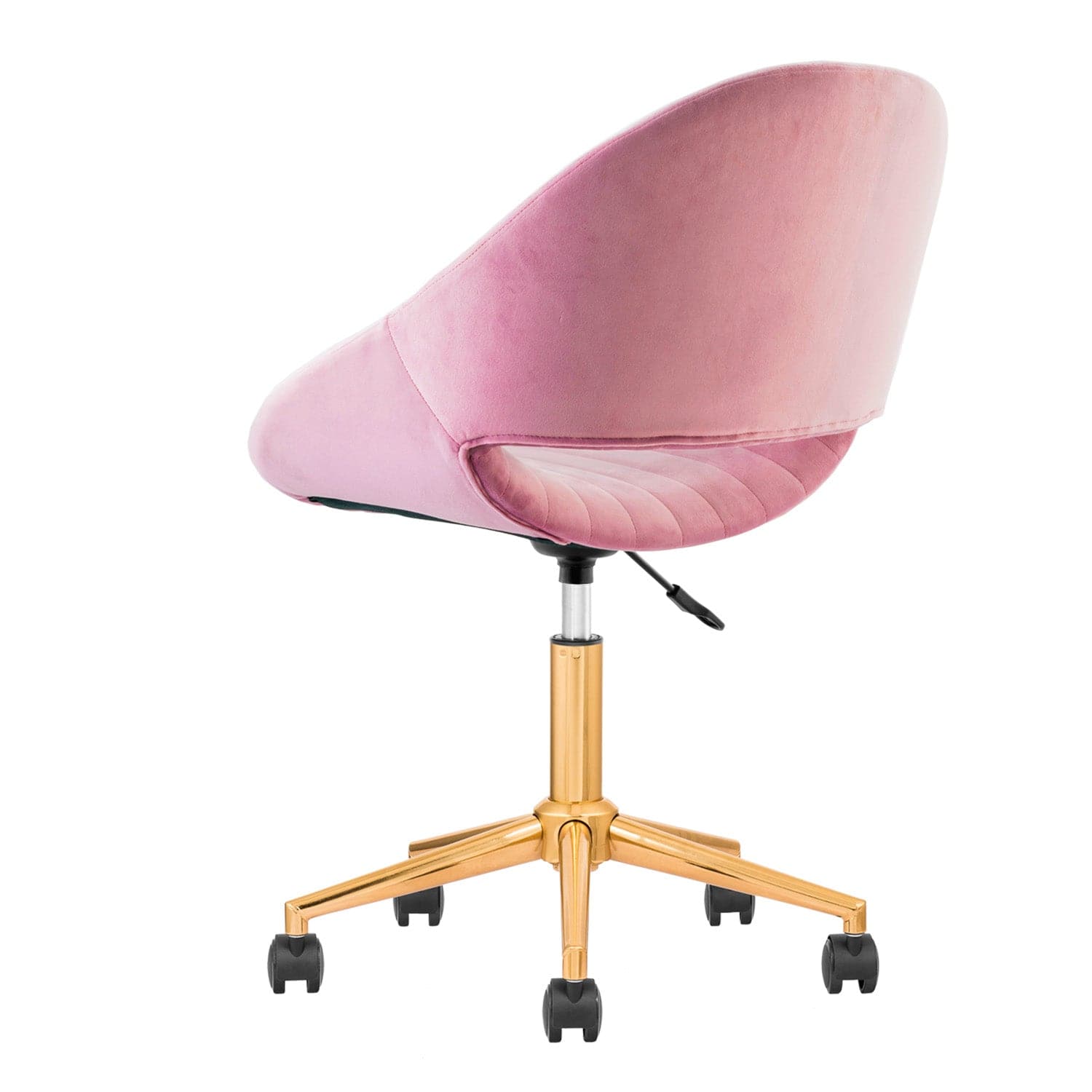 Ovios Cute Pink/Grey Cushion with Golden/Silver Base Desk Chair, Task Chair, Computer Desk Chair