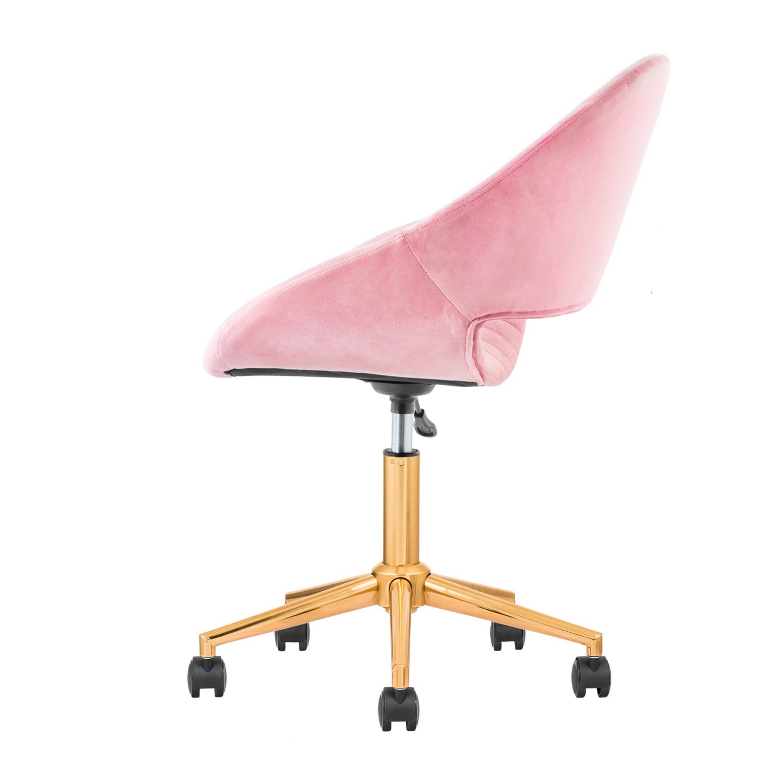 Ovios Cute Pink/Grey Cushion with Golden/Silver Base Desk Chair, Task Chair, Computer Desk Chair