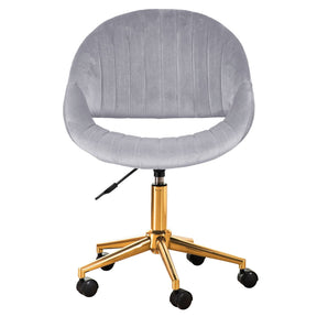 Ovios Cute Pink/Grey Cushion with Golden/Silver Base Desk Chair, Task Chair, Computer Desk Chair