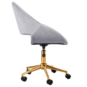 Ovios Cute Pink/Grey Cushion with Golden/Silver Base Desk Chair, Task Chair, Computer Desk Chair