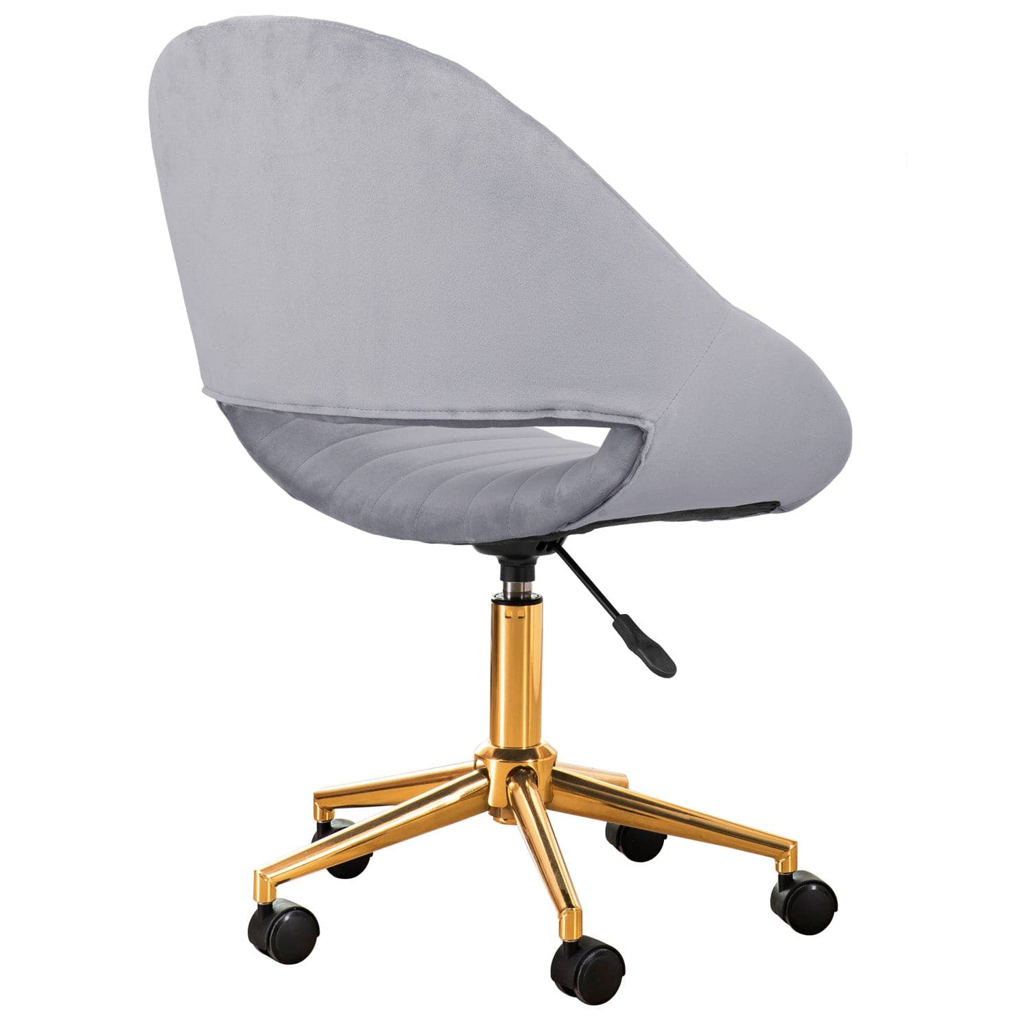 Ovios Cute Pink/Grey Cushion with Golden/Silver Base Desk Chair, Task Chair, Computer Desk Chair