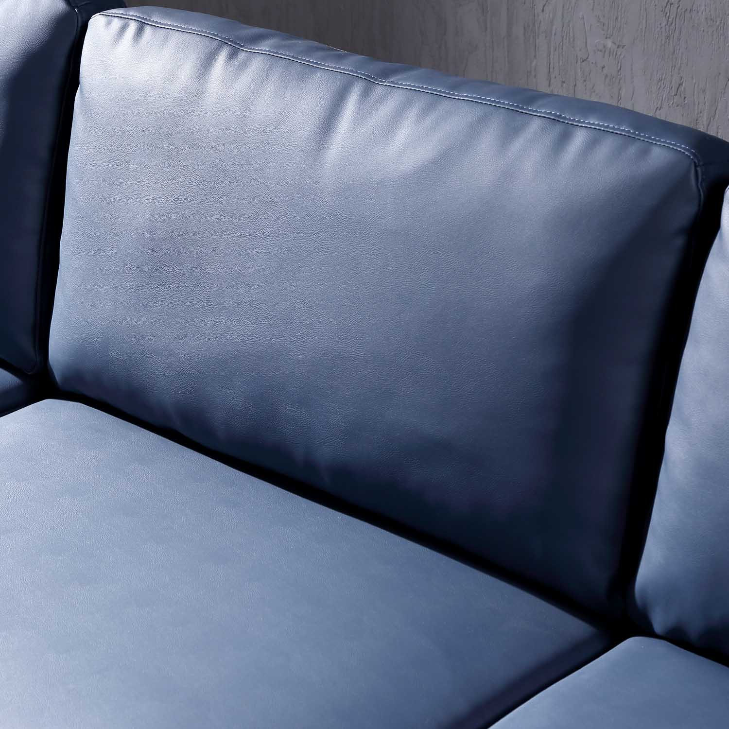 Ovios Living Room Reversible Sofa Chaise 100.40" Wide Dark Blue