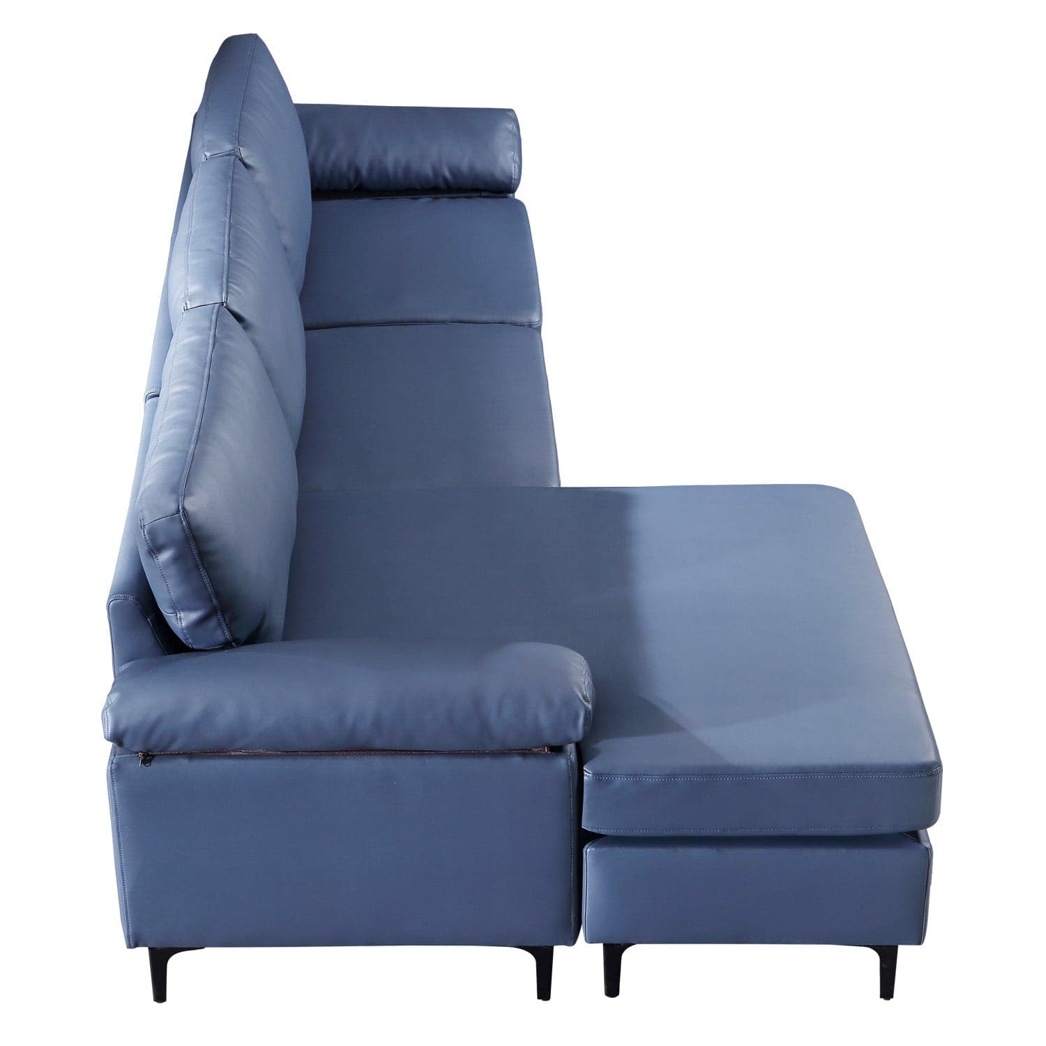 Ovios Living Room Reversible Sofa Chaise 100.40" Wide Dark Blue