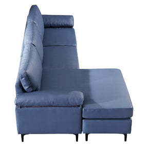 Ovios Living Room Reversible Sofa Chaise 100.40" Wide Dark Blue