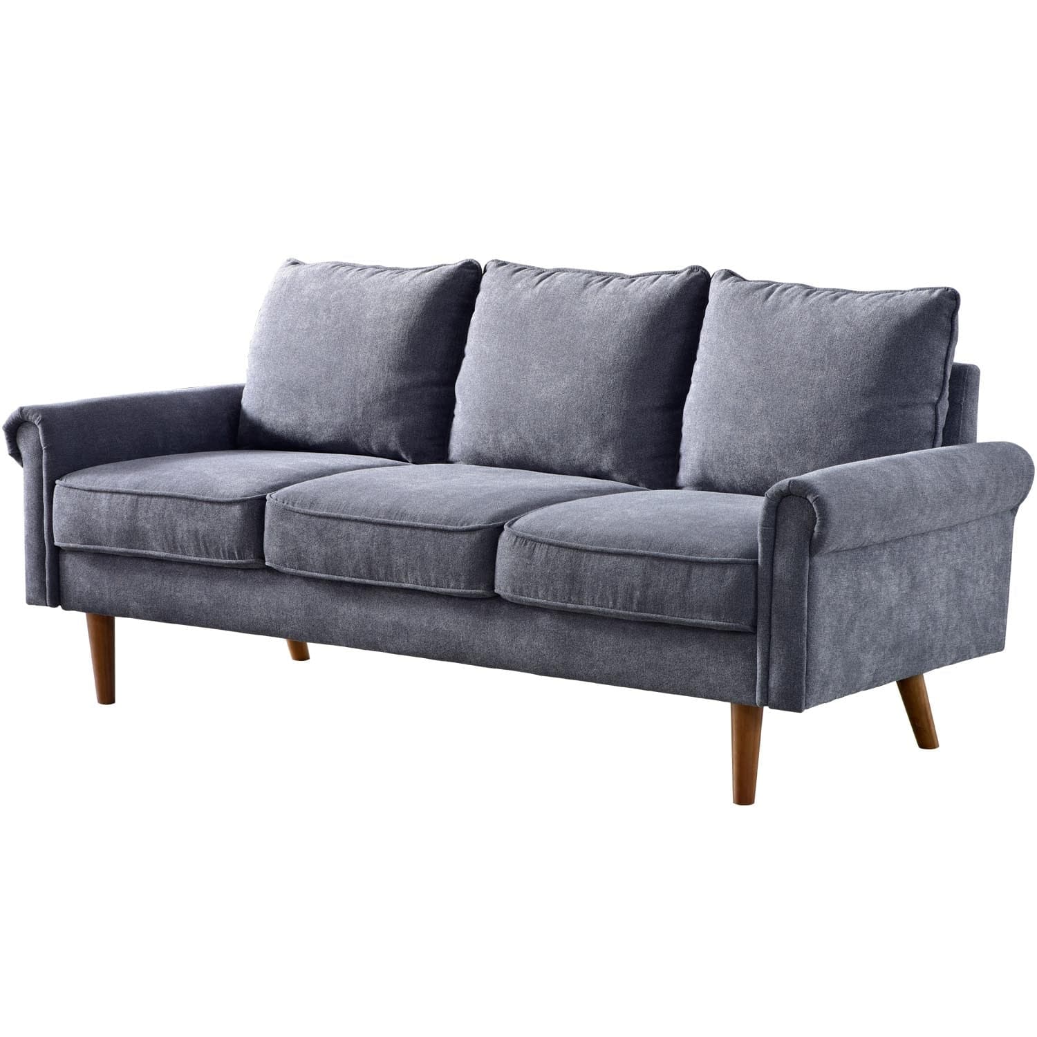 Ovios Living Room 73.6'' Wide Suede or Line Fabric Sofa, 6 Colors