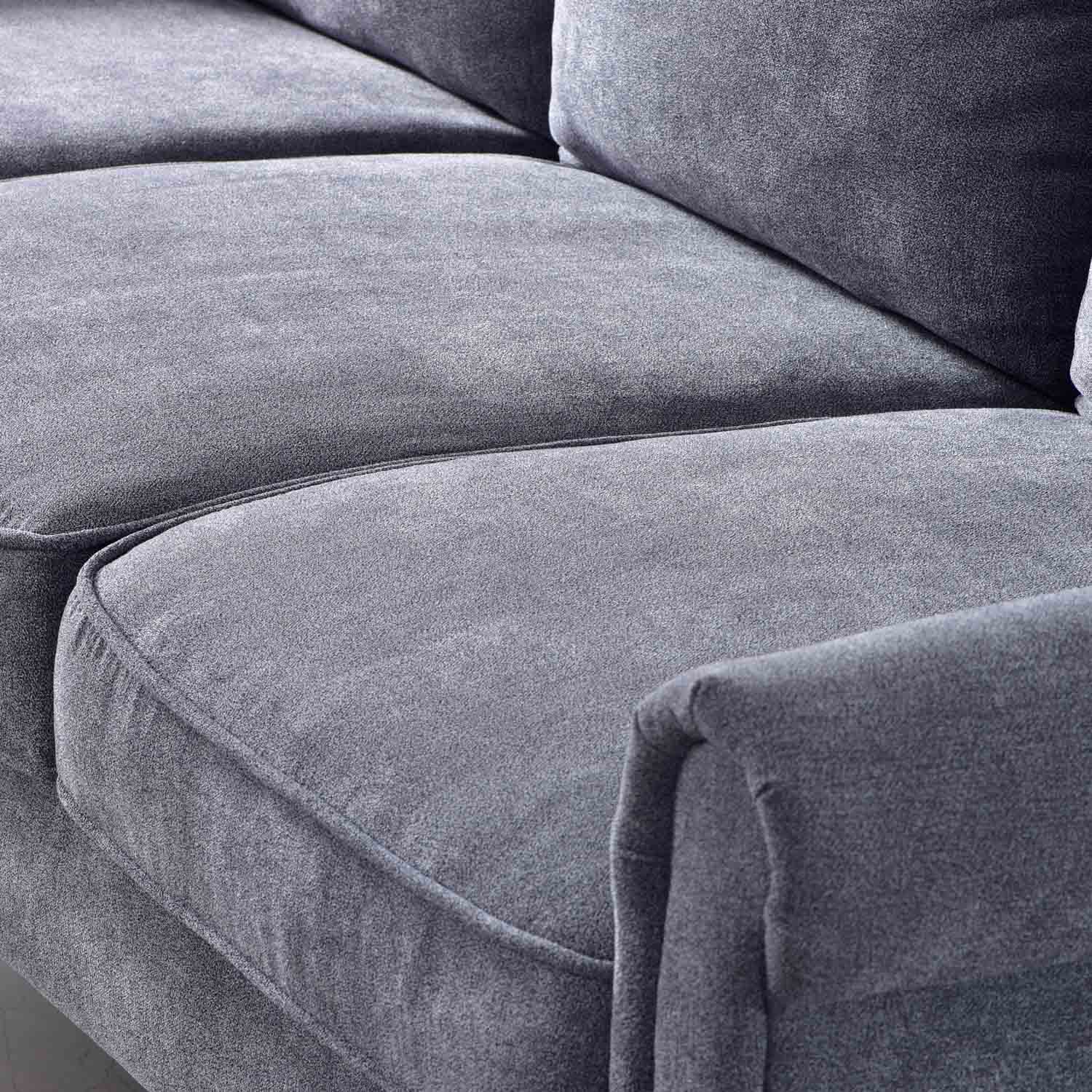 Ovios Living Room 73.6'' Wide Suede or Line Fabric Sofa, 6 Colors