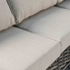Ovios Patio Furniture 9-Piece Grey Wicker Set with Fire Pit Table, No Assembly Required