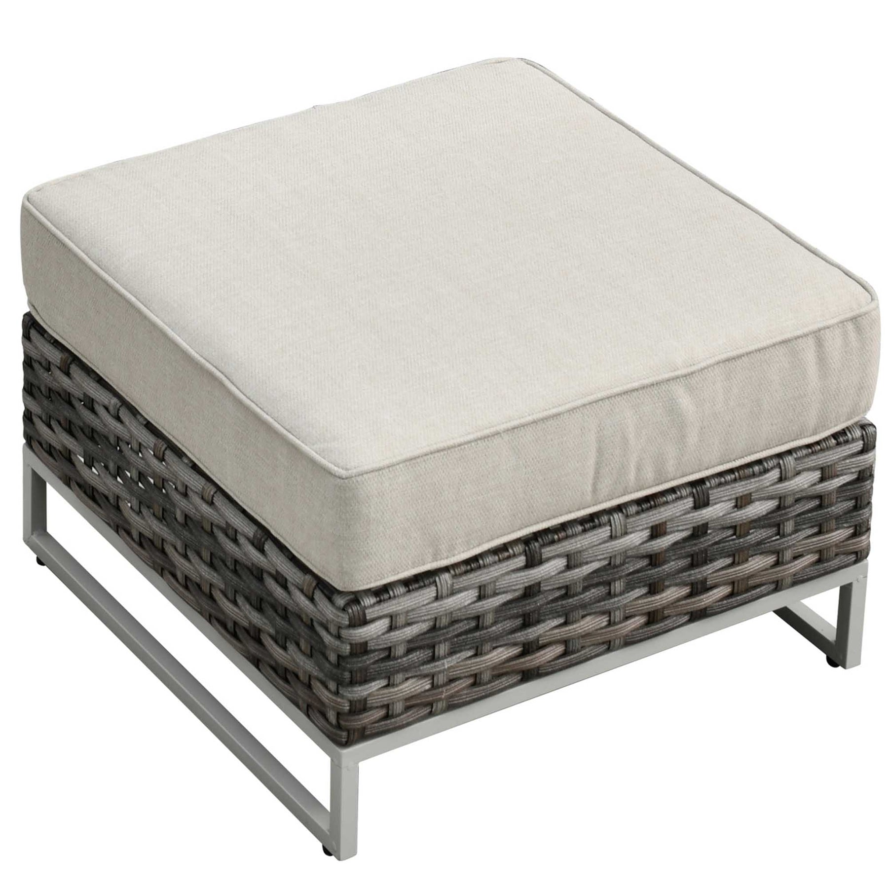 Ovios Patio Furniture 9-Piece Grey Wicker Set with Fire Pit Table, No Assembly Required