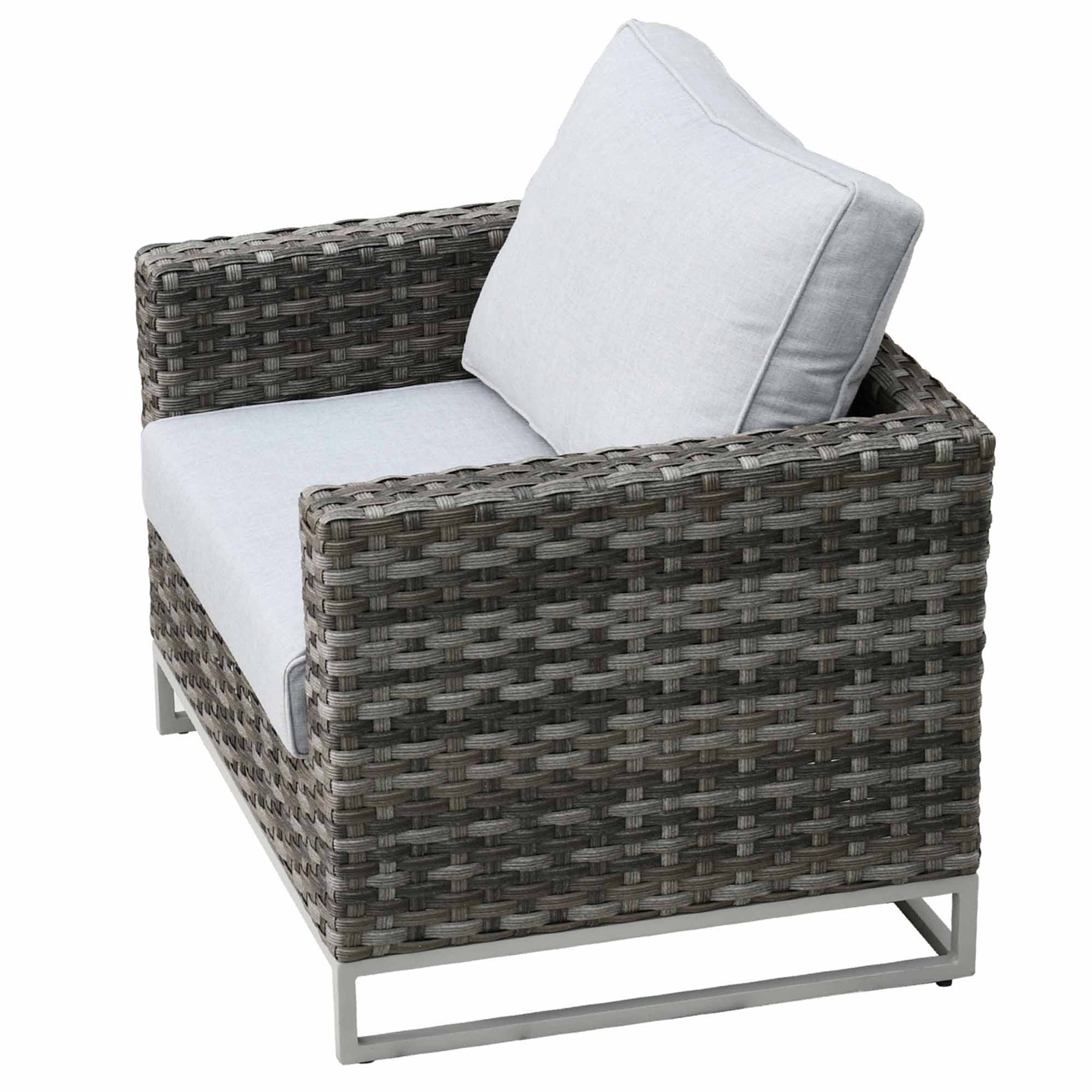 Ovios Patio Furniture 9-Piece Grey Wicker Set with Fire Pit Table, No Assembly Required