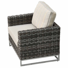 Ovios Patio Furniture 9-Piece Grey Wicker Set with Fire Pit Table, No Assembly Required