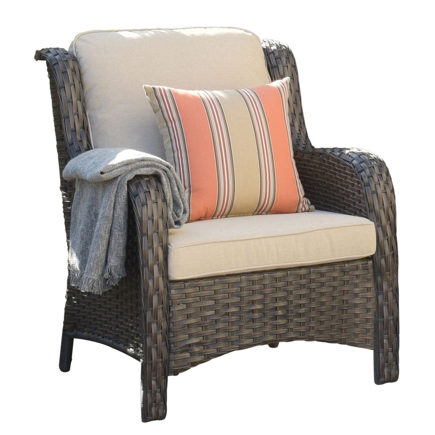 Ovios Patio Conversation Set 6-Piece with 30' Fire Pit Table and Kenard Set