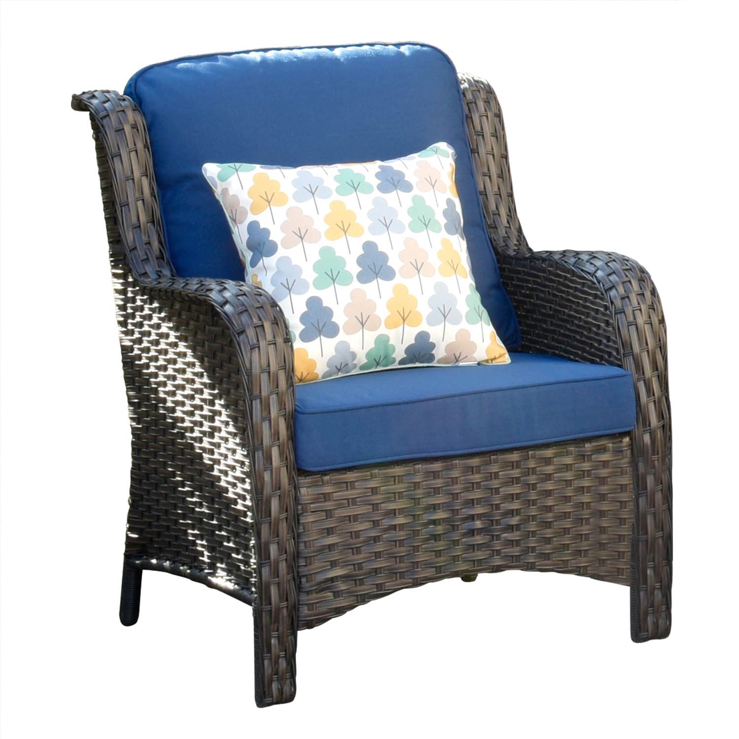 Ovios Patio Conversation Set 6-Piece with 30' Fire Pit Table and Kenard Set