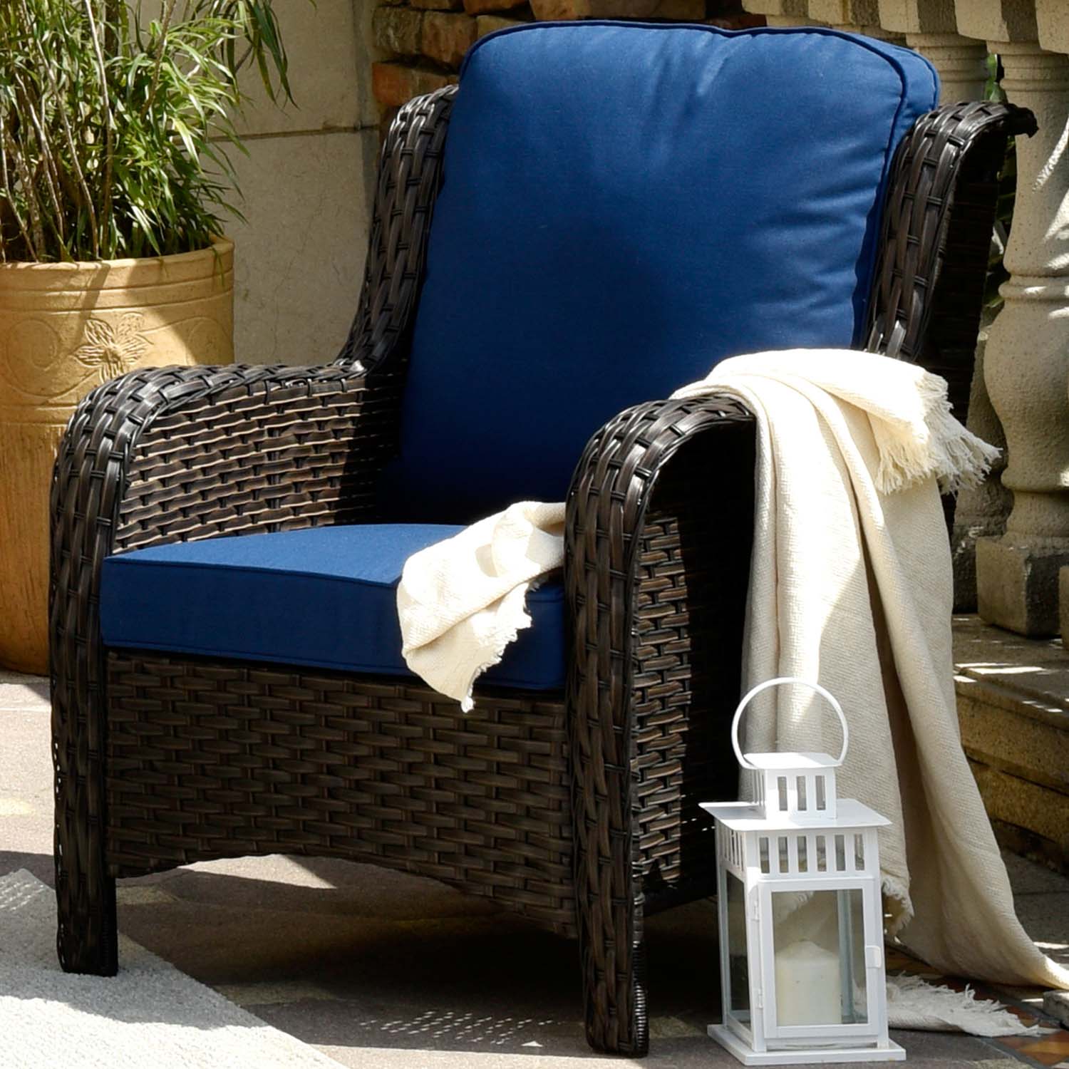 Ovios Patio Conversation Set 6-Piece with 30' Fire Pit Table and Kenard Set