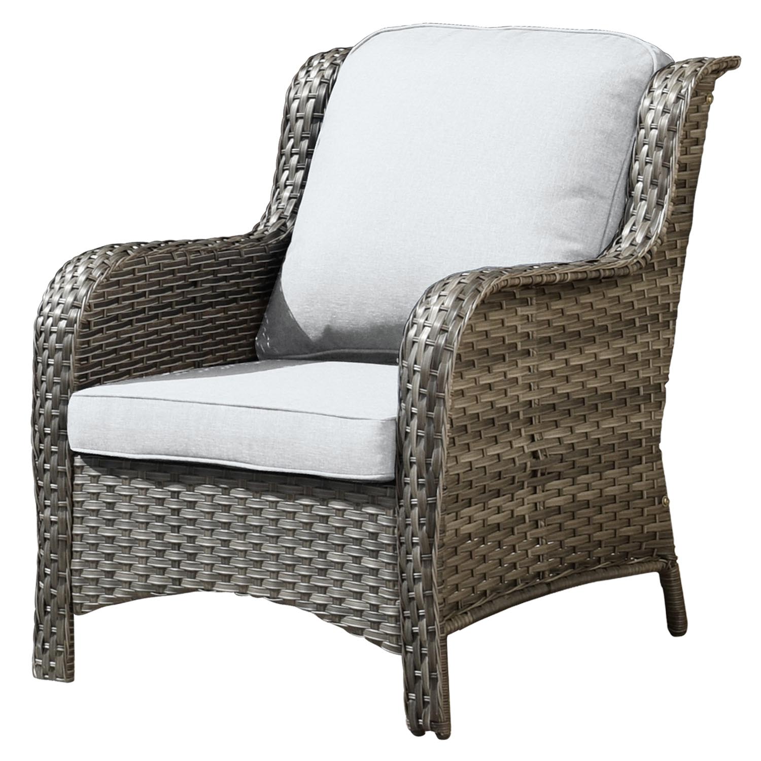 Ovios Outdoor Furniture 6-Piece with 30'' Fire Pit Table and Kenard 2 Rocking Chairs