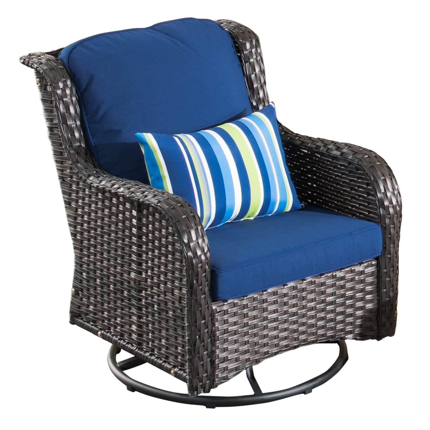 Ovios Outdoor Furniture 7-Piece with 30'' Fire Pit Table and Kenard 2 Rocking Chairs