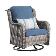#color_Grey Wicker Denim Blue Cushion