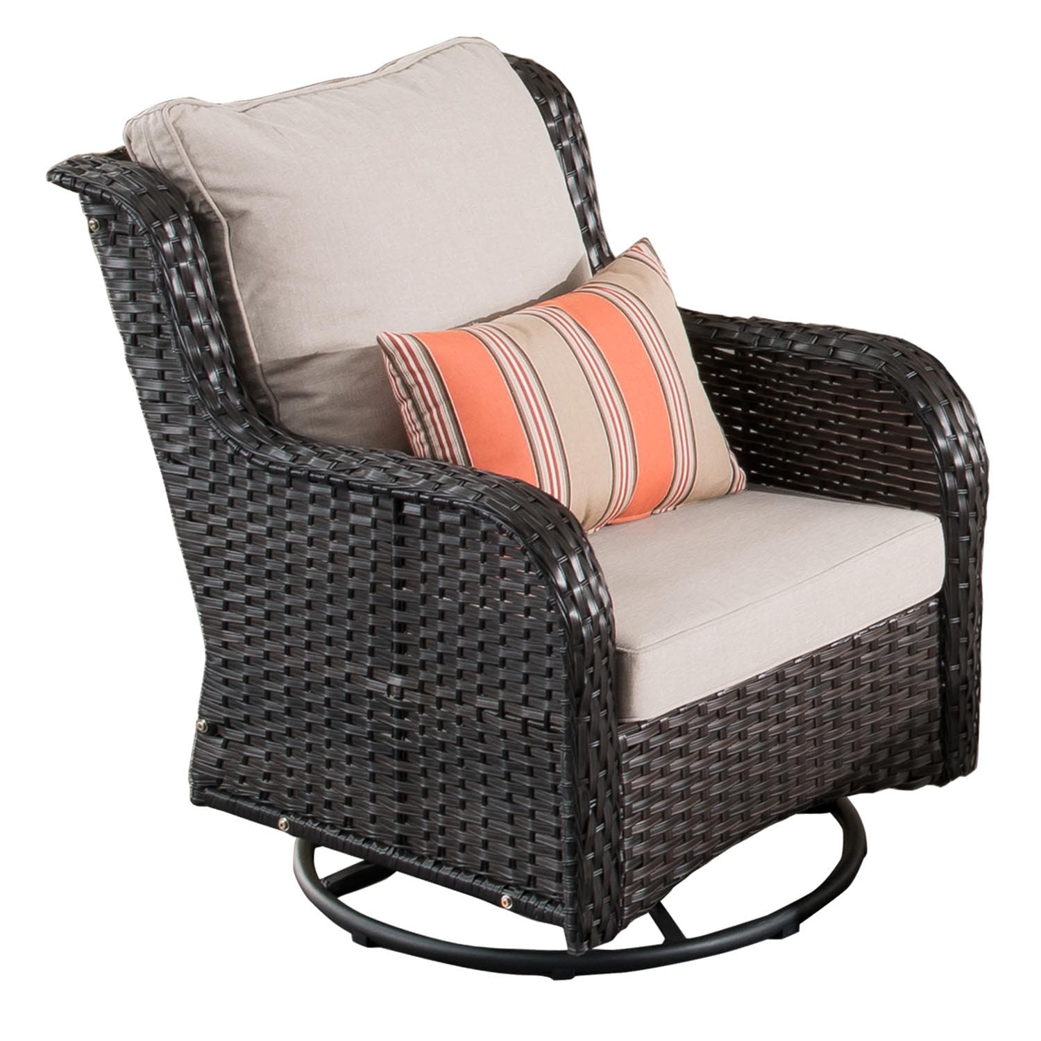 Ovios Outdoor Furniture 7-Piece with 30'' Fire Pit Table and Kenard 2 Rocking Chairs