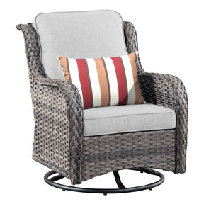 Ovios Outdoor Furniture 6-Piece with 30'' Fire Pit Table and Kenard 2 Rocking Chairs