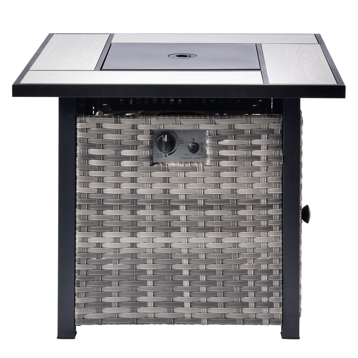 Ovios Outdoor Furniture 7-Piece with 30'' Fire Pit Table and Kenard 2 Rocking Chairs