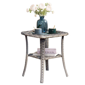Ovios Patio Furniture Set 3-Piece with Swivel Chairs and Side Table Kenard