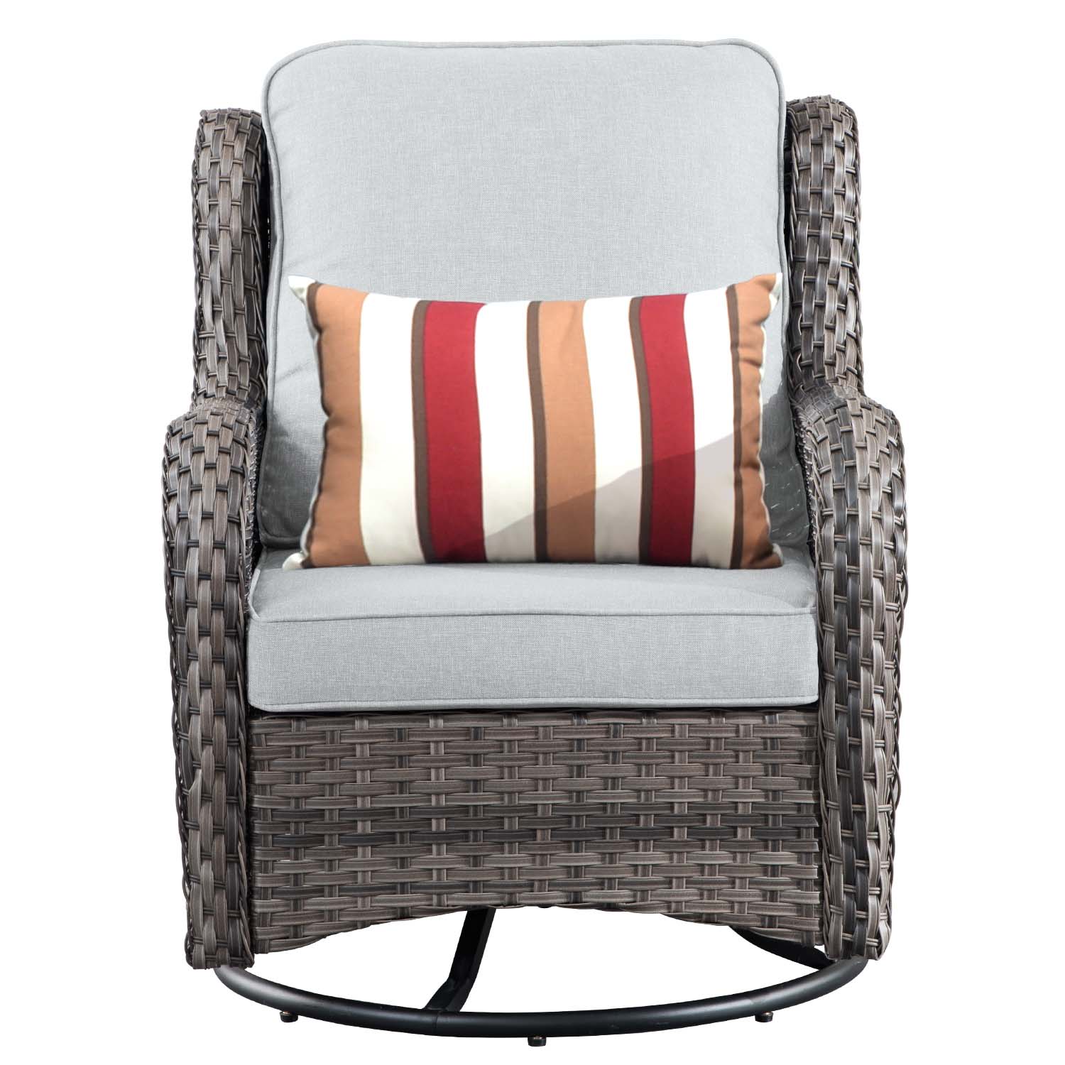 Ovios Patio Furniture Set 3-Piece with Swivel Chairs and Side Table Kenard