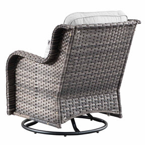 Ovios Patio Furniture Set 3-Piece with Swivel Chairs and Side Table Kenard