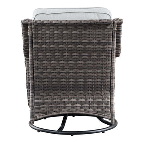Ovios Patio Furniture Set 3-Piece with Swivel Chairs and Side Table Kenard