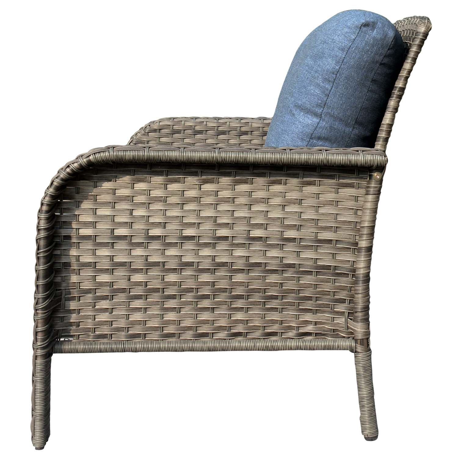 Ovios Outdoor Furniture 4-Piece High Back Grey Wicker with Cushion and Table