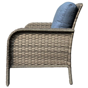 Ovios Outdoor Furniture 4-Piece High Back Grey Wicker with Cushion and Table
