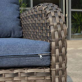 Ovios Outdoor Furniture 4-Piece High Back Grey Wicker with Cushion and Table