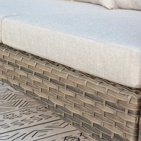 Ovios Outdoor Furniture 4-Piece High Back Grey Wicker with Cushion and Table