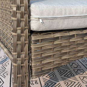 Ovios Outdoor Furniture 4-Piece High Back Grey Wicker with Cushion and Table