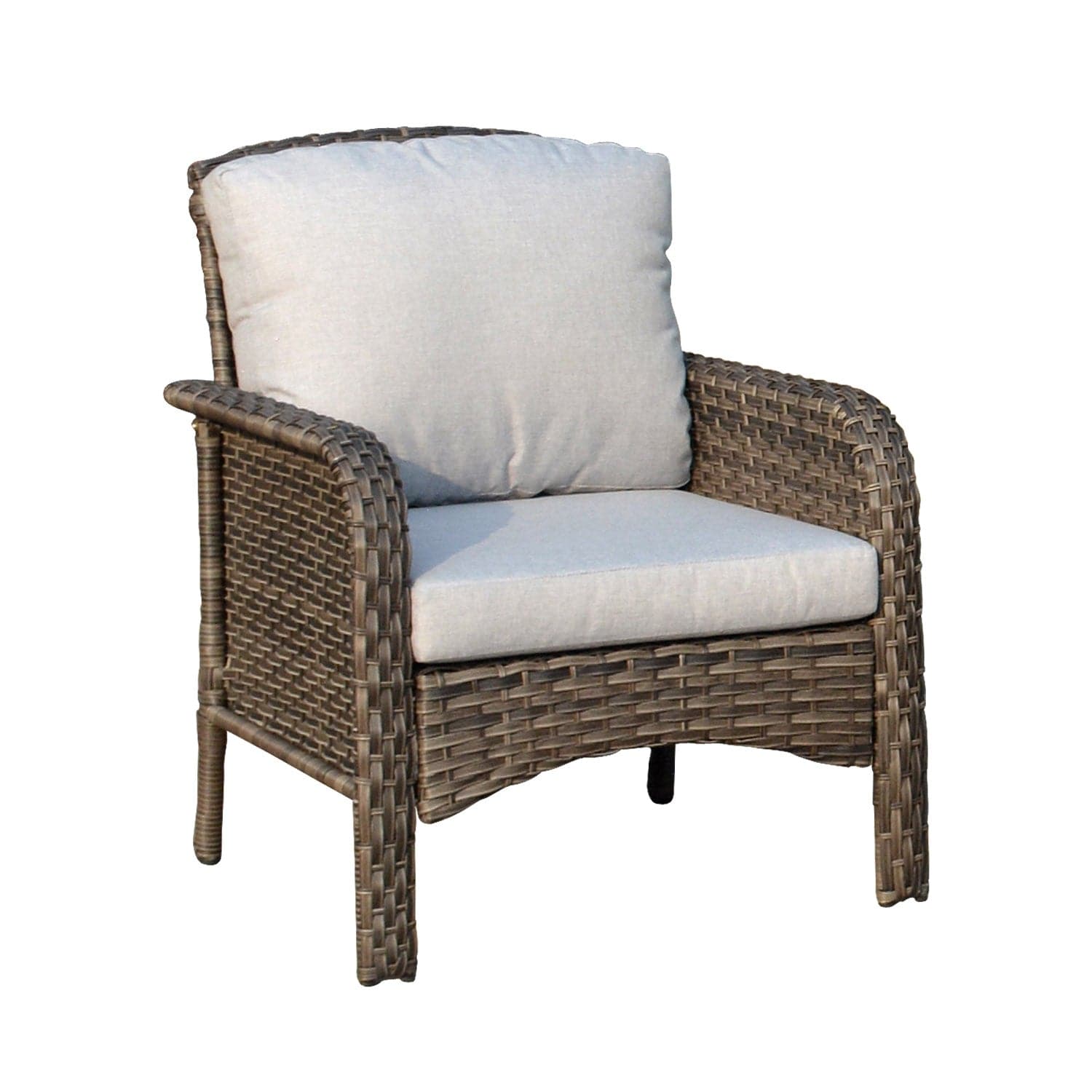 Ovios Outdoor Furniture 4-Piece High Back Grey Wicker with Cushion and Table