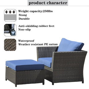 Ovios Patio Conversation Set Rimaru 12-Piece with 4 Pillows, No Assembly Required