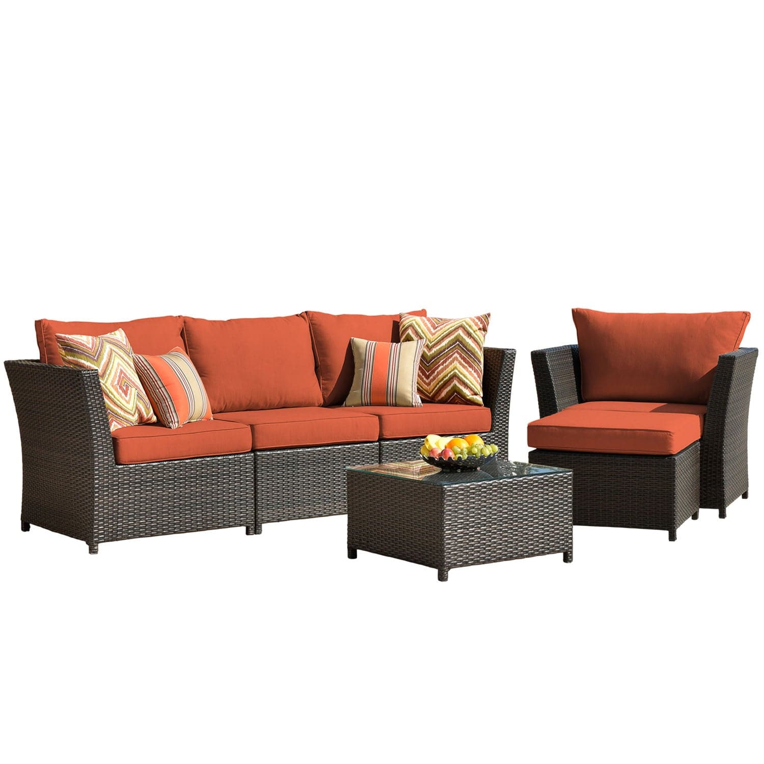 Ovios Patio Furniture Set Rimaru 6-Piece with 2 Pillows, No Assembly Required