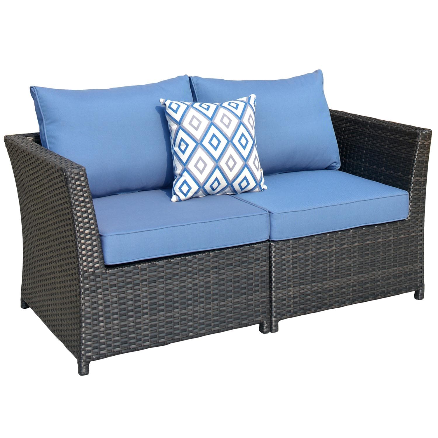 Ovios Patio Conversation Set Rimaru 9-Piece with 2 Chairs and 2 Pillows, No Assembly Required
