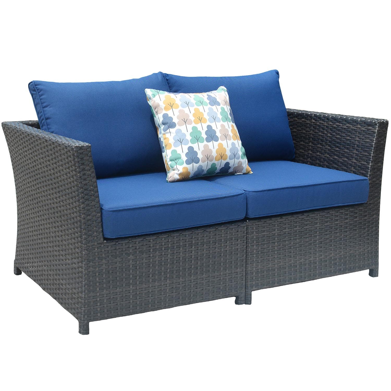 Ovios Patio Conversation Set Rimaru 9-Piece with 2 Chairs and 2 Pillows, No Assembly Required