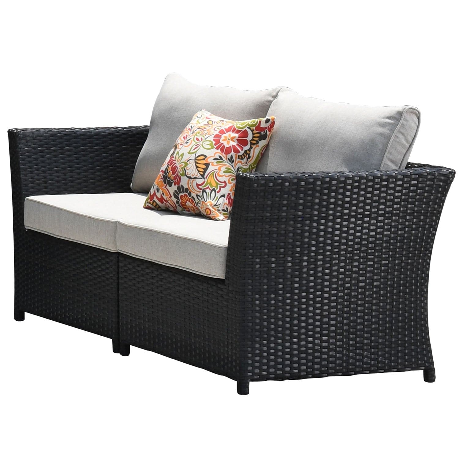 Ovios Patio Conversation Set Rimaru 9-Piece with 4 Pillows, No Assembly Required