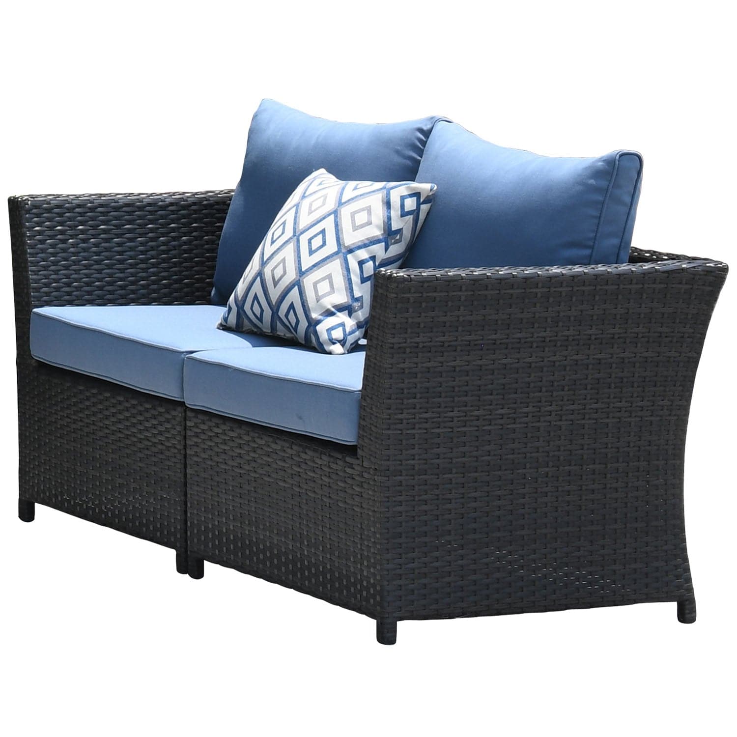 Ovios Patio Conversation Set Rimaru 9-Piece with 4 Pillows, No Assembly Required