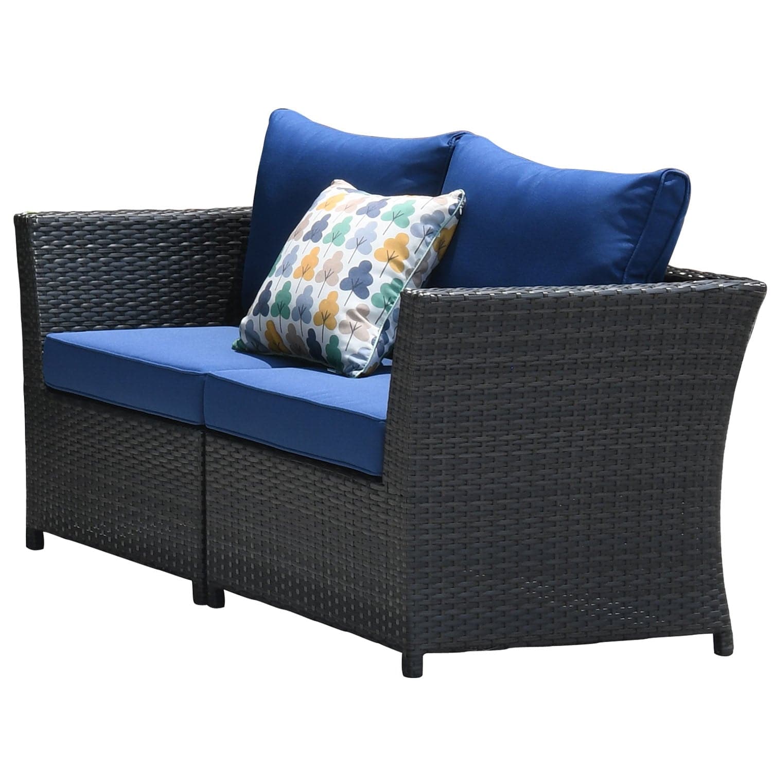 Ovios Patio Conversation Set Rimaru 9-Piece with 4 Pillows, No Assembly Required