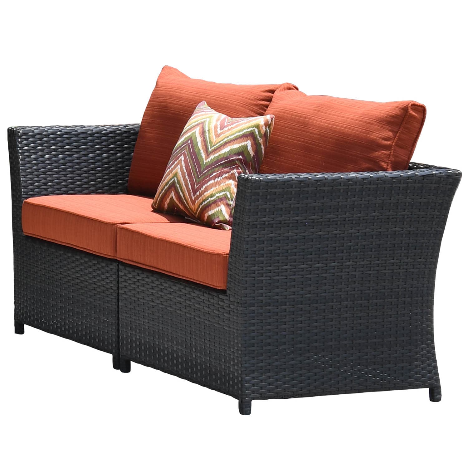 Ovios Patio Conversation Set Rimaru 9-Piece with 4 Pillows, No Assembly Required
