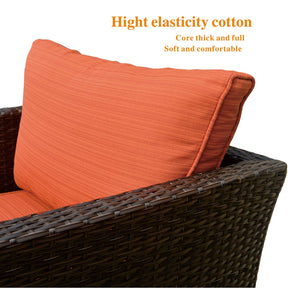 Ovios Patio Conversation Set Rimaru 9-Piece with 4 Pillows, No Assembly Required