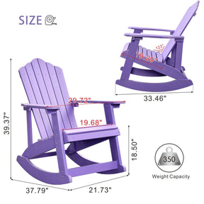 Ovios Outdoor Adirondack Rocker Chair, Waterproof Lounge Chair